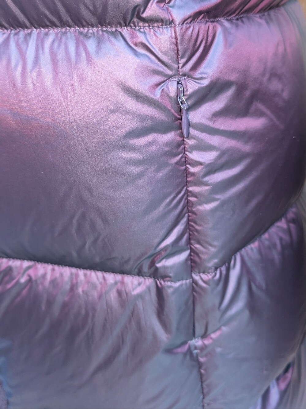 Eddie Bauer Luna Peak Down Parka Jacket Hooded Puffer Coat Plum Purple Small - Picture 4 of 9